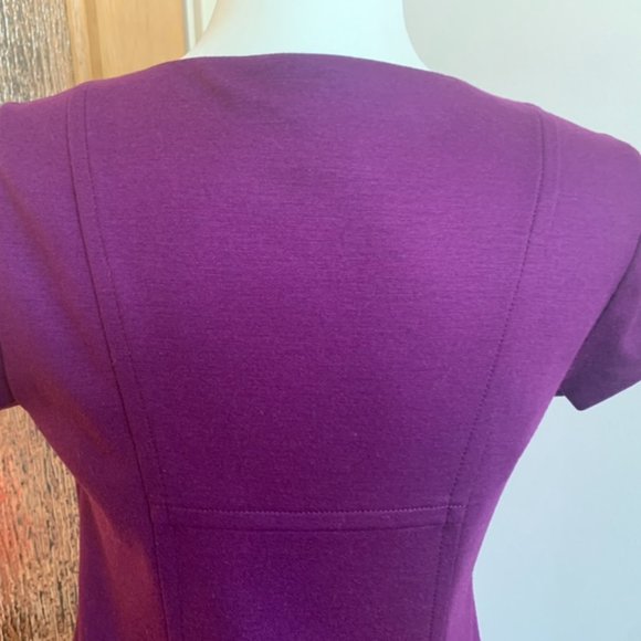Vintage DVF Purple Wool Shift Dress - Size 4 - Picture 7 of 9
